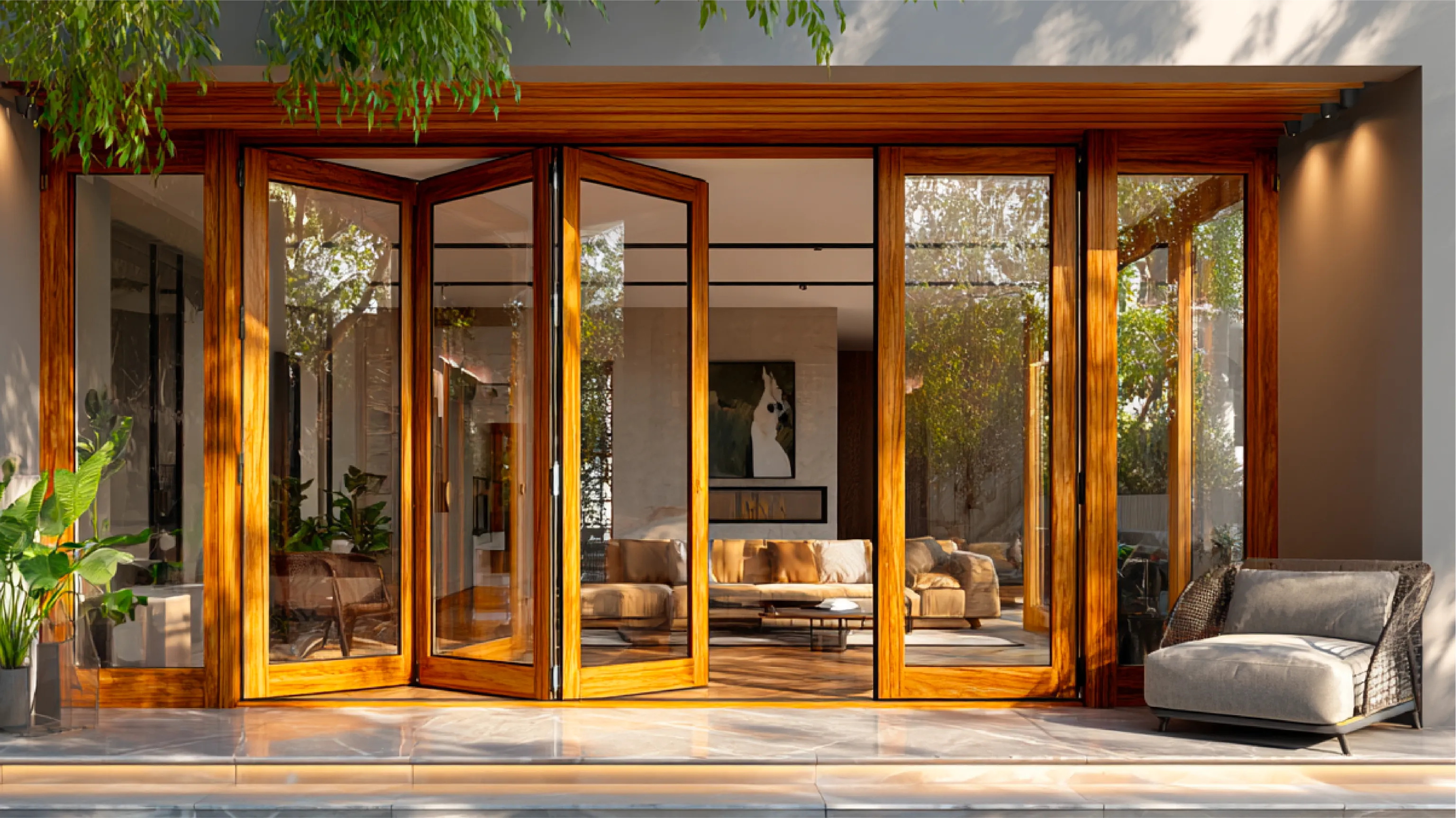 Folding  Main Entrance Teak
