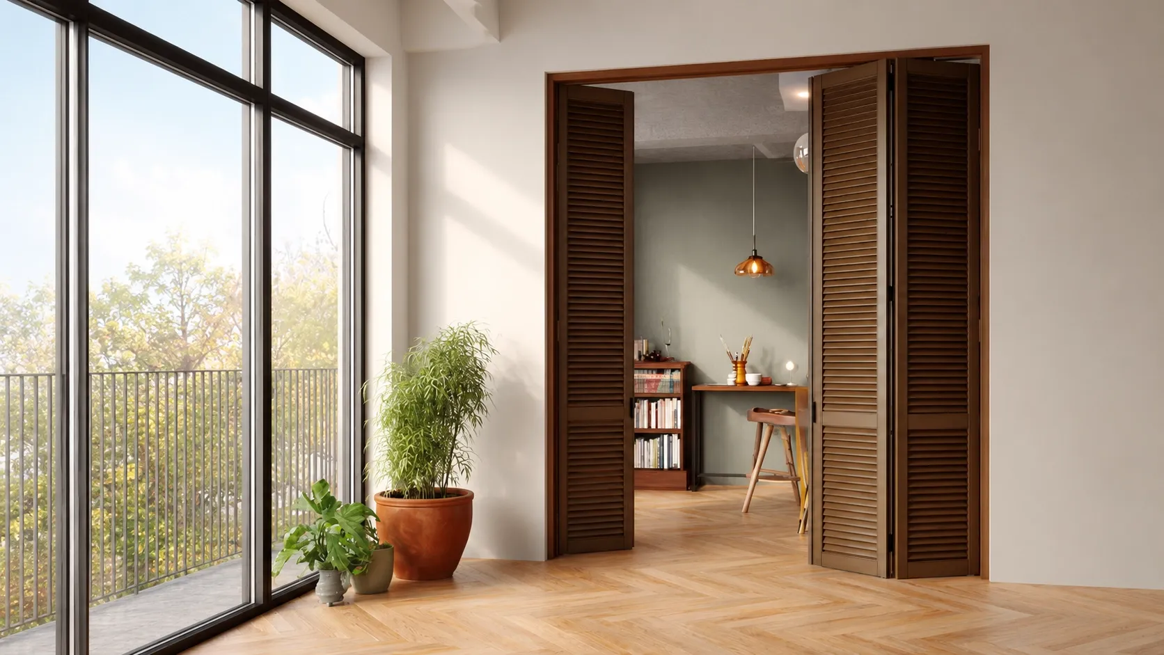 Folding Teak louver