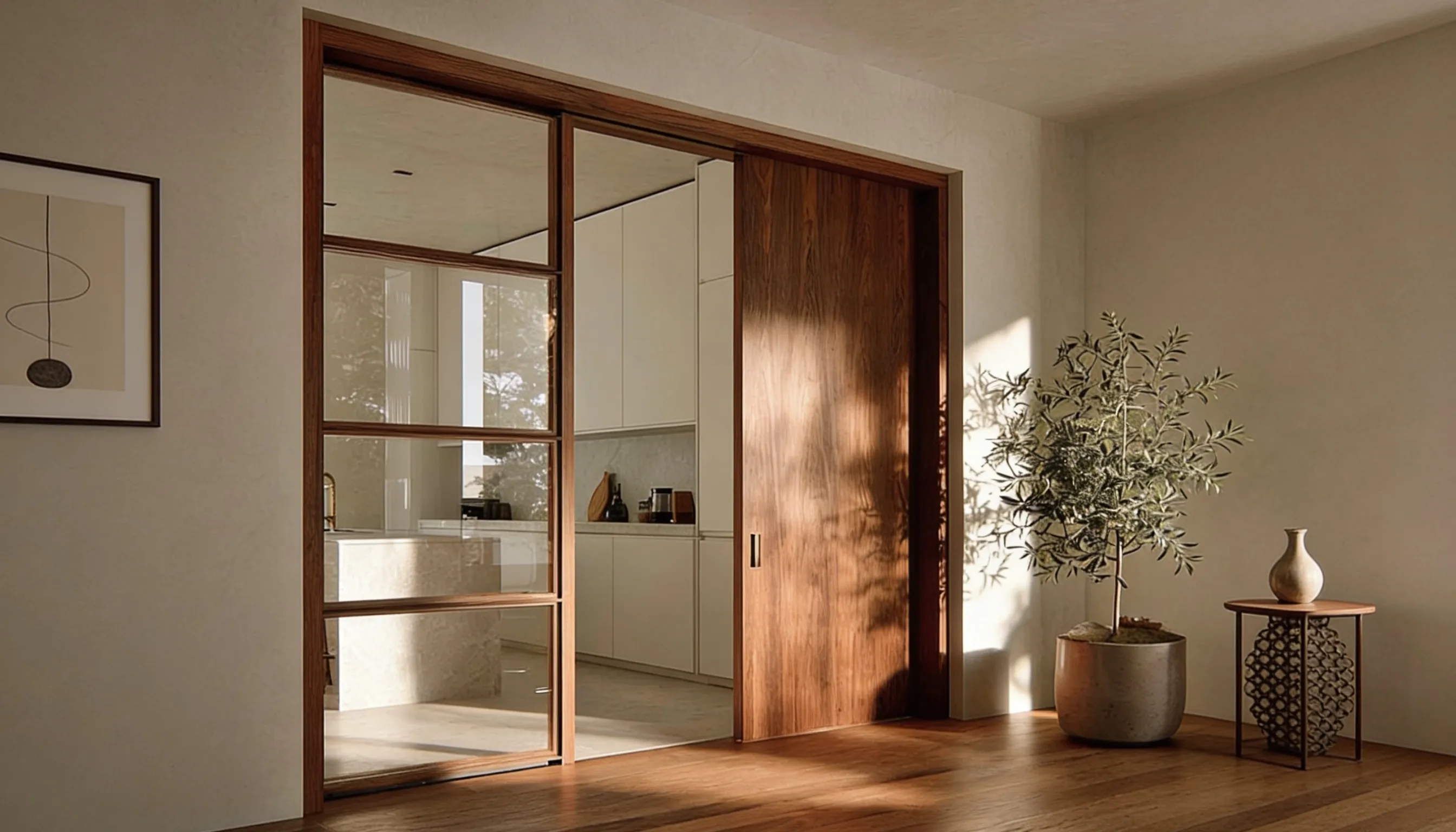 Single panel pocket sliding door